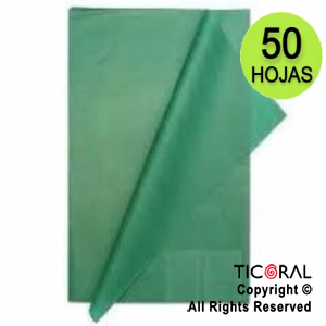 PAPEL SEDA BARRILETE COLOR 50X70 CM -50 HOJAS VERDE X 1